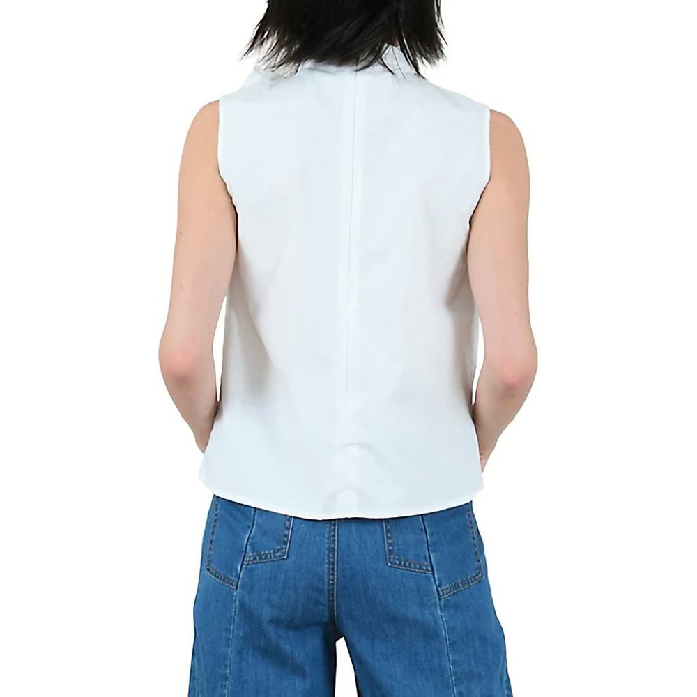 NEW! Molly Bracken Lili Sidonio Sleeveless Woven Cotton White Top, Size XS - Picture 4 of 13